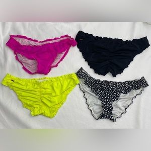Victoria’s Secret Ruffle cheeky bottoms lot of 4 medium
